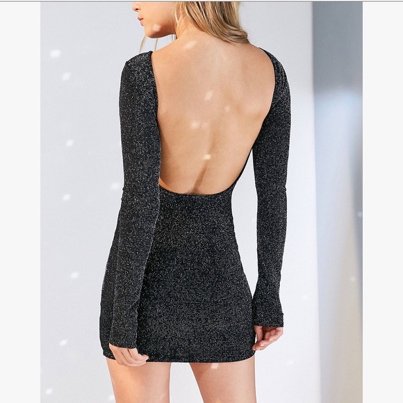 Silence + Noise Shimmer Long Sleeve Bodycon Dress - Picture 2 of 7